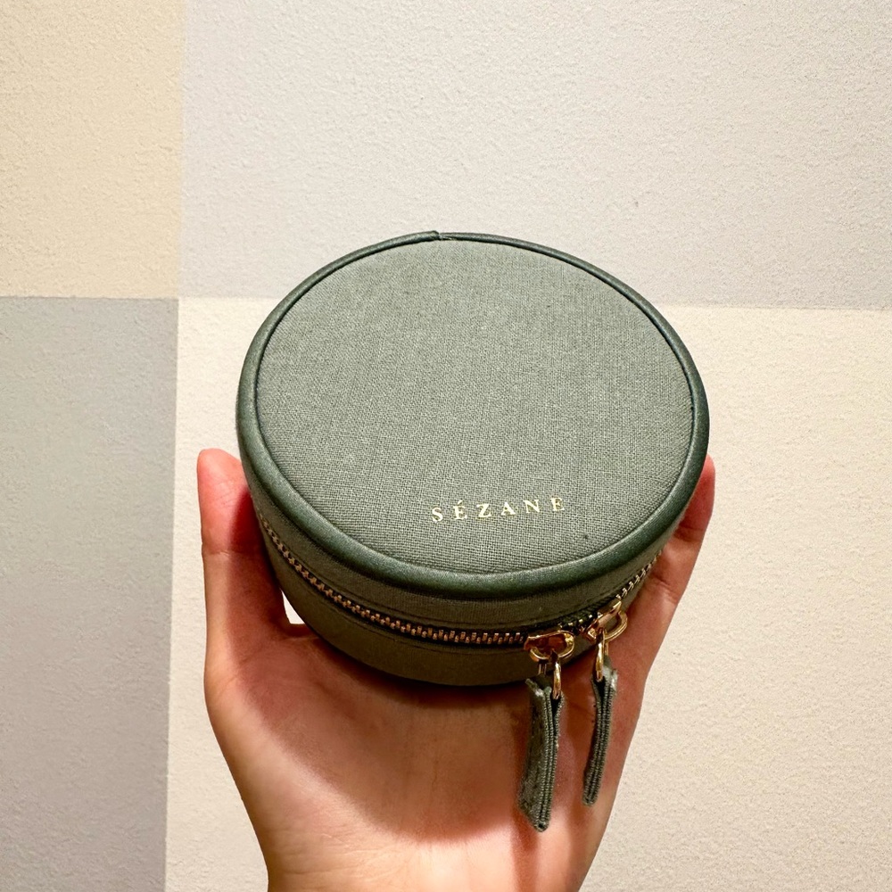 Sezane Green Jewelry Case NEW